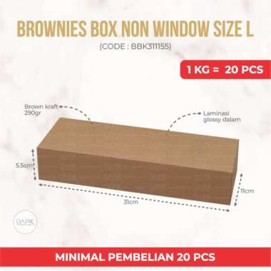 BROWNIES BOX NON WINDOW L, Kemasan Makanan, Packaging Makanan