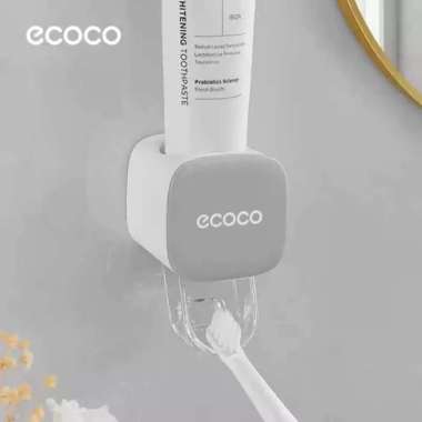 ECOCO Minimalist Toothpaste Dispenser - Dispenser pasta gigi otomatis minimalis, tempat odol, sikat 