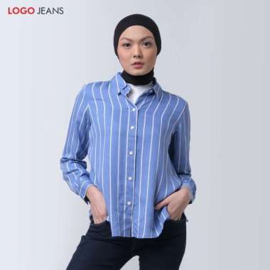Logo Jeans Mira Blue White Shirt 24904L9BI M