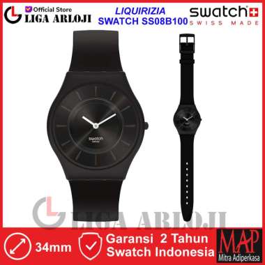 SWATCH SS08B100 LIQUIRIZIA SKIN Jam Tangan Wanita Analog Swiss Made Original
