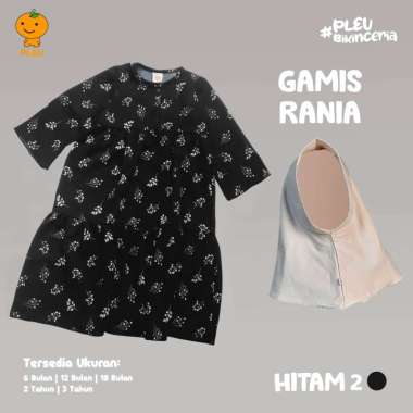 PLEU Gamis Rania | Dress Gamis Anak Perempuan Usia 6 Bulan-3 Tahun 18 bulan Hitam 2