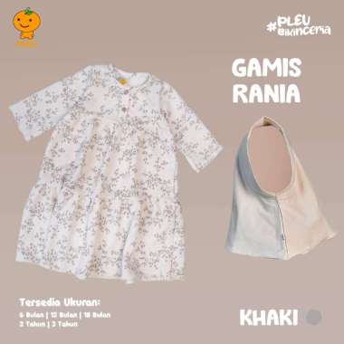 PLEU Gamis Rania | Dress Gamis Anak Perempuan Usia 6 Bulan-3 Tahun 2 tahun Khaki
