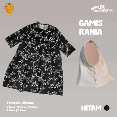PLEU Gamis Rania | Dress Gamis Anak Perempuan Usia 6 Bulan-3 Tahun 18 bulan Hitam