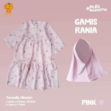 PLEU Gamis Rania | Dress Gamis Anak Perempuan Usia 6 Bulan-3 Tahun 18 bulan Pink