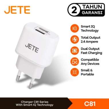 Kepala Charger Jete C81 USB2.4A (Free Kabel Jete Micro) - Original