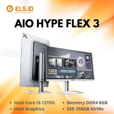 Axioo All in One PC Hype Flex 3 Intel i3-1215U 8GB SSD 256GB/512GB 24" FHD W11 512GB
