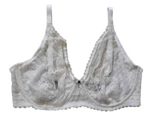 Bra with Non Padded Design Ivory Lace Back Nylon Label Sample 40D