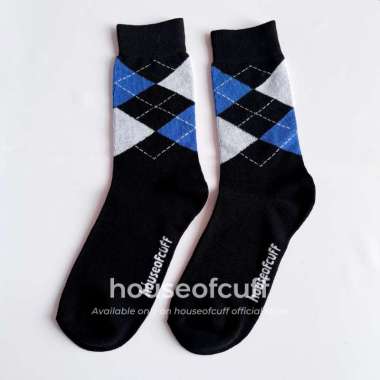 houseofcuff kaos kaki formal kerja pria Hitam Motif B009