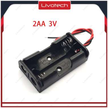 Tempat Baterai 2x AA Seri Double Battery Holder Case Box Dudukan 2 x