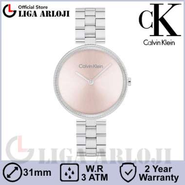 CALVIN KLEIN 25100015 Jam Tangan Wanita Analog Stainless Steel Original
