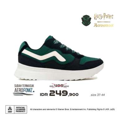 Aerostreet X Harry Potter Slytherin 37-44 Natural Hijau Hitam - Sepatu Sneakers Casual 42