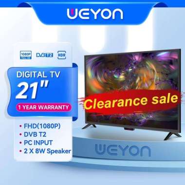 ANIMAX 21 TV LED 21inch HD 720P Dukungan USB, HDMI, VGA, Monitor CCTV