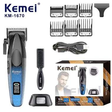 Kemei KM-1670 Hair Clipper 9000RPM 2500MAH Alat Cukur Rambut Kemei KM1670 KM 1670