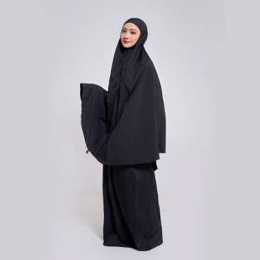 Kami Mafaza Prayer Set Plain Mukena Dewasa Semua Ukuran Black