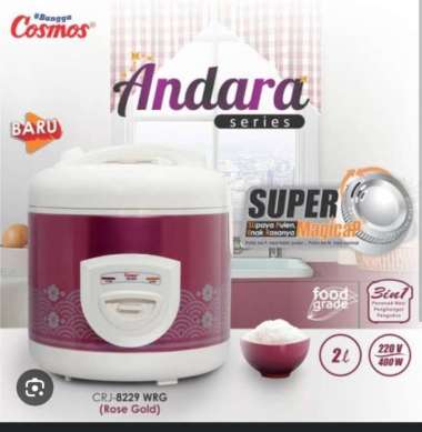 Magic Com Cosmos CRJ8229 Andara Series / Rice Cooker Cosmos CRJ 8229 - CRJ8229WRG type CRJ8229BSS