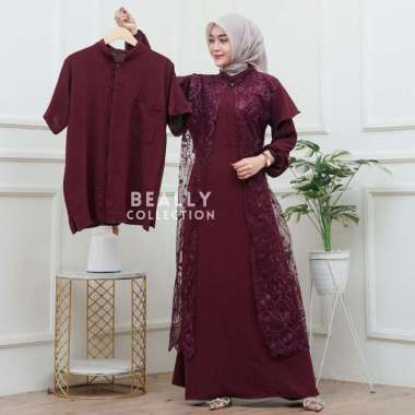 SetCouple Kanaya Gamis Brukat Bordir Dan Koko | Set Couple Wanita Pria Mewah Kondangan Lebaran | Dre