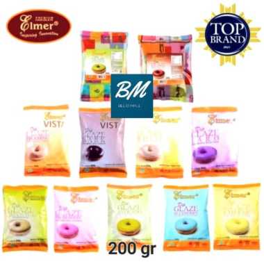 Elmer Dip Glaze 200 gr All Varian Rasa Topping Donat Vista Dark Coklat