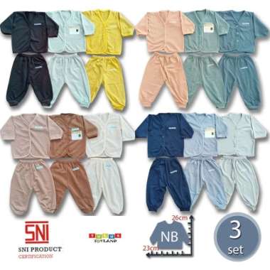 6 Pcs / 3 Set Baju Bayi Panjang Celana Bayi Setelan Bayi Baju Bayi Newborn Baju Bayi Baru Lahir Atas