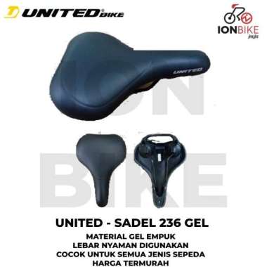 Sadel United 236 Gel City Bike Sepeda Lipat Mini Lebar Empuk Murah