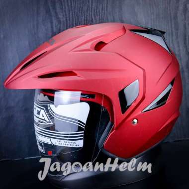 HELM ASCA PREMIER SOLID | ROYAL RED DOFF | DOUBLE VISOR