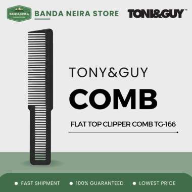 TONY & GUY Flat Top Clipper Comb TG-166 / Sisir Styling Rambut Barbershop - BLACK