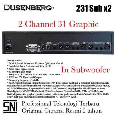 Equaliser Dusenberg Eq 231 Sub x2 HD original Garansi Resmi 2 tahun