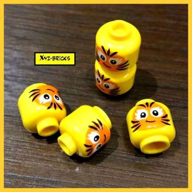 LEGO PARTS 6270441 - Head Yellow Child Female Orange Cat Face Paint Pattern no. 2952 - Tiger Cub Sui