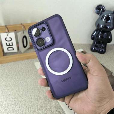 Premium Magsafe Soft Case Oppo Reno 13 F / Reno 13 5G Transparan Lens Cover Reno 13 Purple