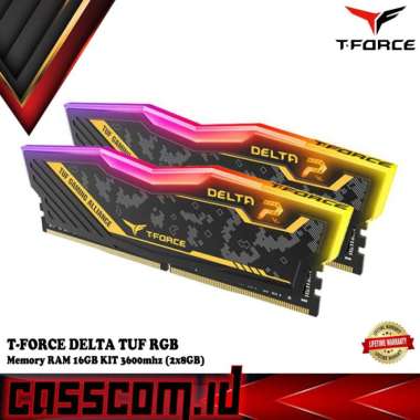 Memory RAM Team Delta TUF Gaming Alliance RGB 16GB (8X2) DDR4 3600Mhz Black