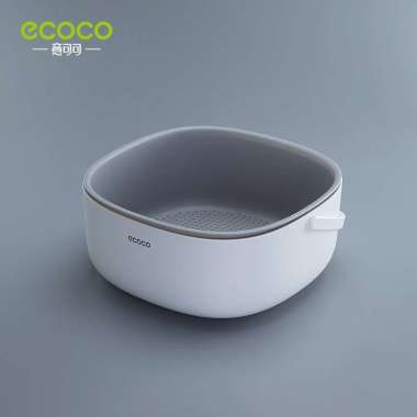 Ecoco Portable drain basket -Baskom tempat cuci buah sayur food grade keranjang wadah saringan Large