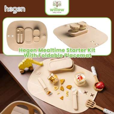 Perlengkapan Makan Anak - Hegen Mealtime Starter Kit With Foldable Placemat