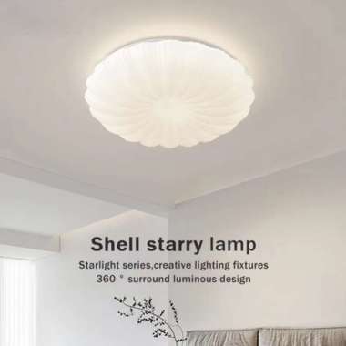 40W 38CM Lampu LED Plafon Shell Dimmable Downlight Dekorasi Rumah Kantor Kamar 3 Light with Remote P