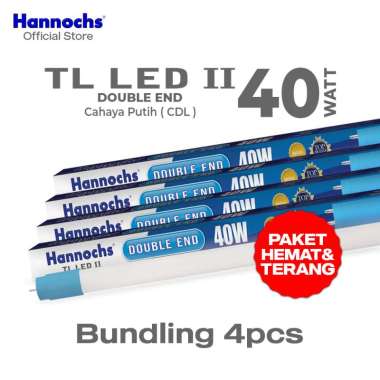 Hannochs Lampu TL LED II Double End Tube Light - Cahaya Putih isi 4 Pcs 40 Watt