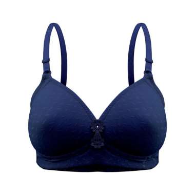 WIMIU AFF BH Wanita Bra Cup Jumbo C Busa Tipis Tanpa Kawat Bra 100056 Navy 44