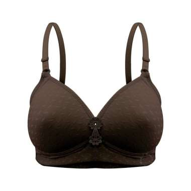 WIMIU AFF BH Wanita Bra Cup Jumbo C Busa Tipis Tanpa Kawat Bra 100056 Brown 40