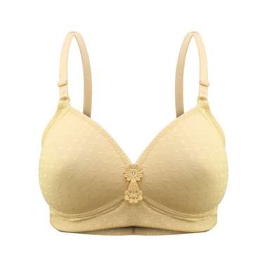 WIMIU AFF BH Wanita Bra Cup Jumbo C Busa Tipis Tanpa Kawat Bra 100056 Cream 42