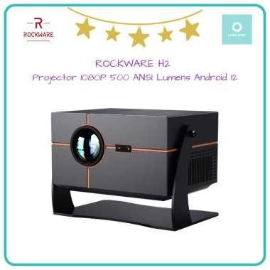 ROCKWARE H2 Projector LCD Home Theater 1080P 500 ANSI Lumens Android 12 Proyektor Film Portable