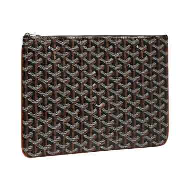 Goyard Senat MM Flat Pouch Black Tan Black