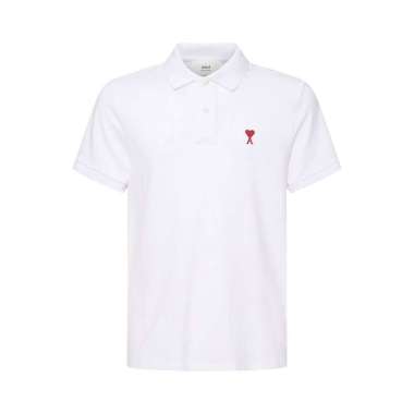 AMI Paris Red Ami De Coeur Polo Shirt White S White