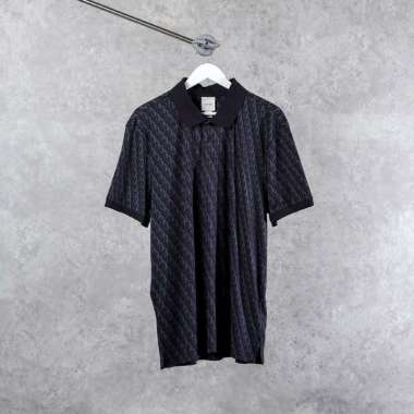 Kaos CALVIN KLEIN CK MONOGRAM PATTERN GREY BLACK POLO 100% ORIGINAL XL