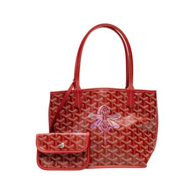 Goyard Anjou Mini Bag Red with Dragonfly Pink Red