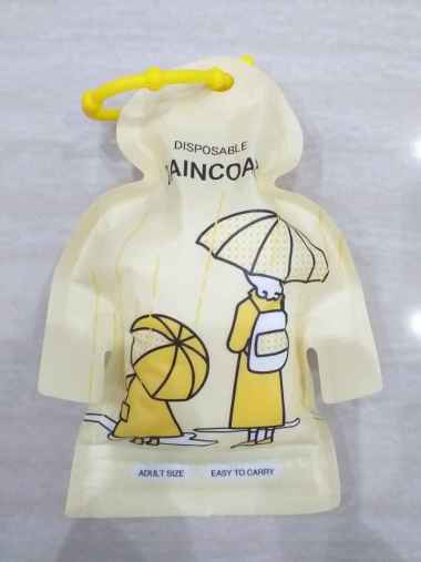 Hello Sun Disposable Raincoat Adult Yellow