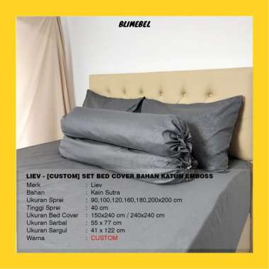[CUSTOM PREMIUM] Set Bedcover + Sprei +Sarung Bantal+Sarung Guling Katun Emboss 180 x 200