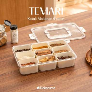 Dekoruma TEMARI Kotak Makanan Aesthetic 9 Sekat / Tempat Makan - Putih