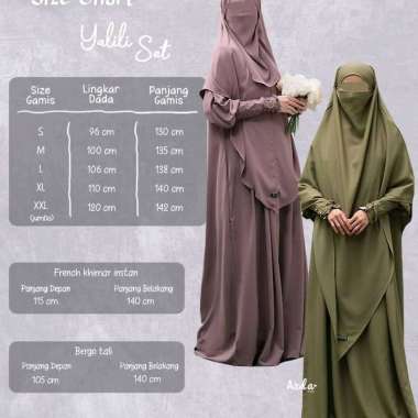 gamis yalili set FK by Azda | gamis set syar'i| gamis set French Khimar M navy set fk