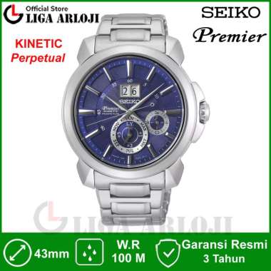 SEIKO SNP161P1 Jam Tangan Pria Premier Kinetic Perpetual Blue Dial Original SNP161P SNP161