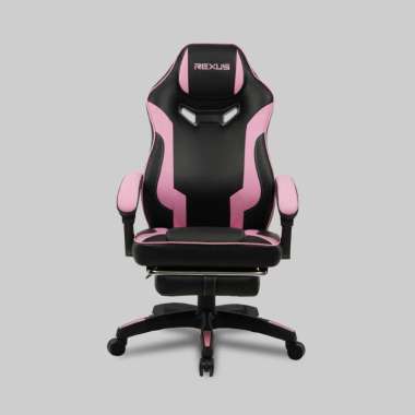 Rexus RGC-R55 Gaming Chair With Footrest - Kursi Gaming Ergonomis Pink