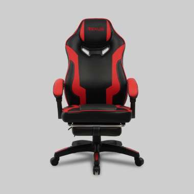 Rexus RGC-R55 Gaming Chair With Footrest - Kursi Gaming Ergonomis Red