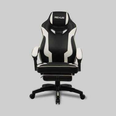 Rexus RGC-R55 Gaming Chair With Footrest - Kursi Gaming Ergonomis White