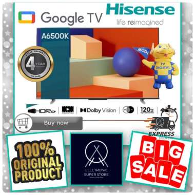 HISENSE LED 50A6500K 50A6500 A6500K GOOGLE SMART TV 4K UHD LED 50INCH HISENSE HDR10 GOOGLE TV